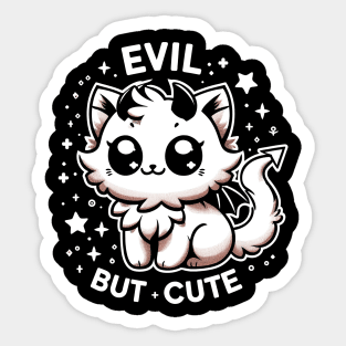 Evil But Cute Cat Lover Gothic Witchy Sticker